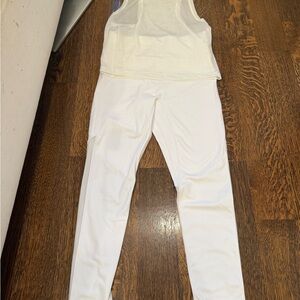 NWT Bandier All Acess NYC White Mesh Top (small) and White Leggings (Med) SET!